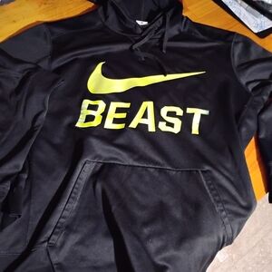 Nike Black Sweatshirt with Neon Yellow Graphic